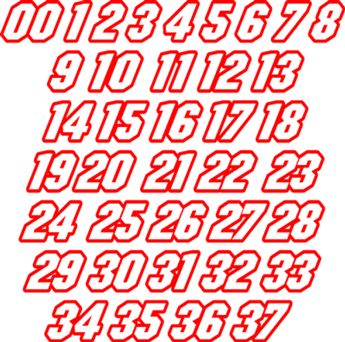 helmet numbers stickers decals