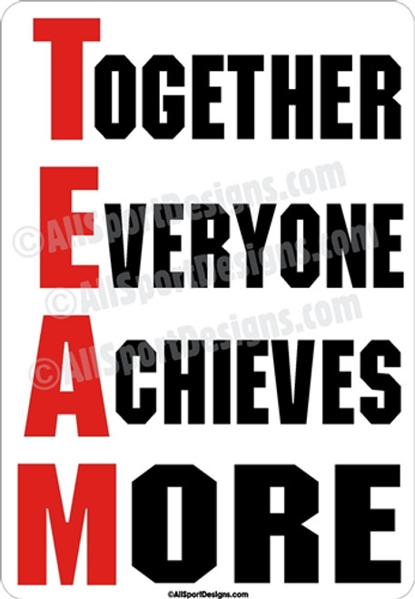 TEAM Together Slogan sport decals magnets