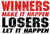 Winners Make It Happen Slogan sport decals magnets