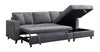 Avril Fabric Right Hand Facing Double Sofa Bed Sectional with Storage Grey