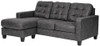 Luna Fabric Reversible Sectional Grey