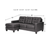 Luna Reversible Sectional Queen Sofa Bed Grey