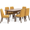 Lynn 7 Piece Dining Set with Yellow Chairs