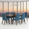 Lynn 7 Piece Dining Set with Blue Chairs