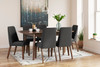 Lynn 7 Piece Dining Set with Charcoal Chairs