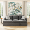 Allen Fabric LHF Sofa Bed Sectional with Storage Charcoal