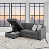 Allen Fabric LHF Sofa Bed Sectional with Storage Charcoal