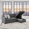 Allen Fabric RHF Sofa Bed Sectional with Storage Charcoal