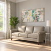 Linden Genuine Leather Sofa Stone