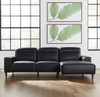 Travis Genuine Leather RHF Sectional Black