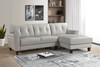 Maci Genuine Leather RHF Sectional Silver Grey