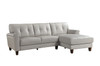 Maci Genuine Leather RHF Sectional Silver Grey