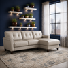 Maci Genuine Leather RHF Sectional Silver Grey