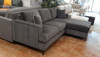 Tomas Fabric Loveseat with RHF Chaise Sectional