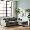 Tomas Fabric Loveseat with RHF Chaise Sectional
