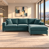 Tomas Fabric Loveseat with RHF Chaise Sectional