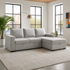 Garry Fabric RHF Sofa Bed with Storage Grey