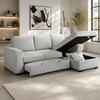 Garry Fabric RHF Sofa Bed with Storage Grey
