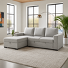 Garry Fabric LHF Sofa Bed with Storage Grey