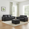 Nordel Genuine Leather Condo Sofa Black