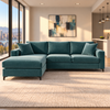 Tomas Fabric Loveseat with LHF Chaise Sectional