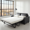 Nordel Genuine Leather Twin Sofa Bed Black