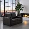 Nordel Genuine Leather Loveseat Black