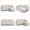 Saint Fabric Sofa with Reversible Chaise Pearl