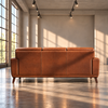 Jake Genuine Leather Sofa Brandy