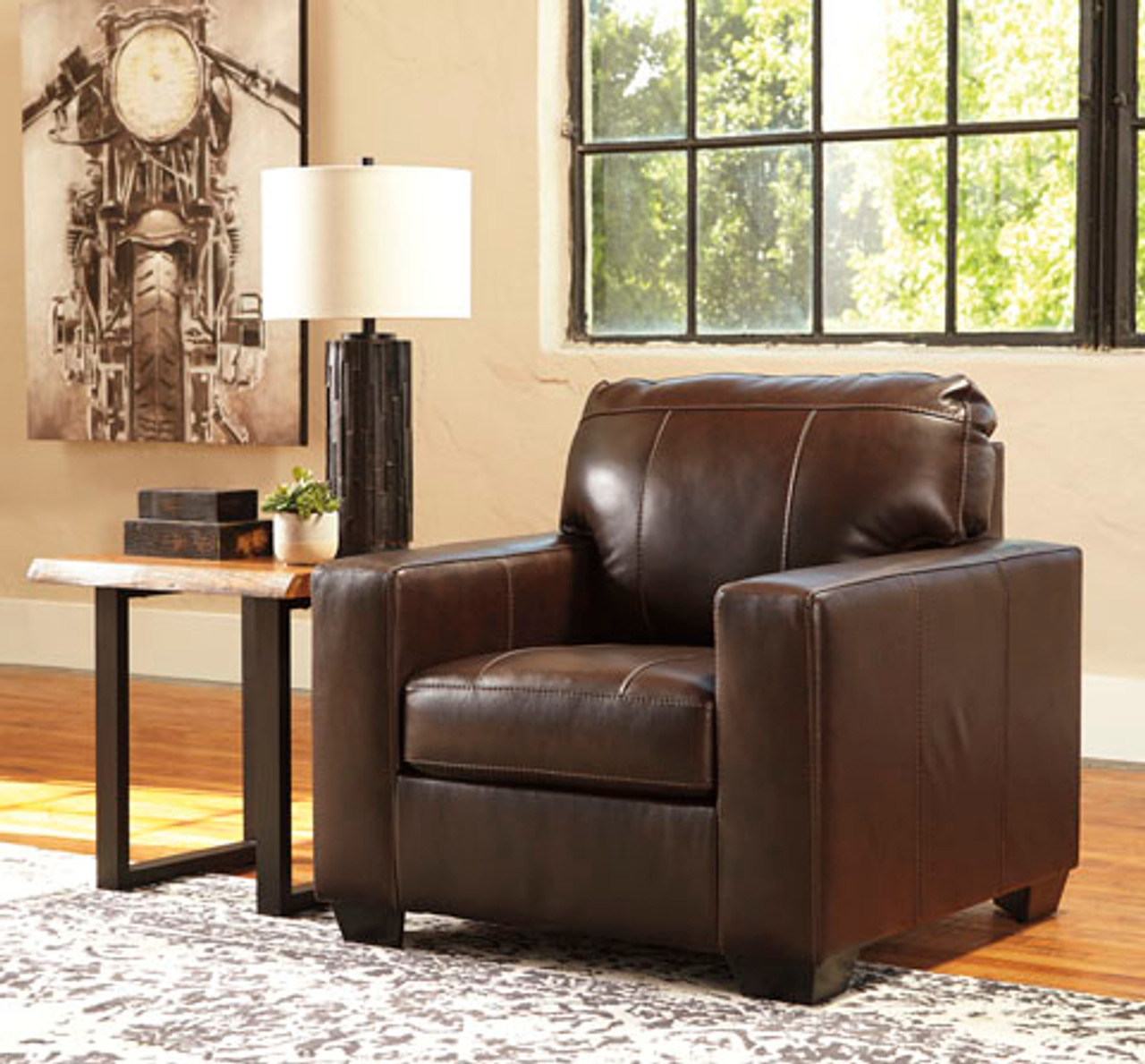 brown genuine leather chair