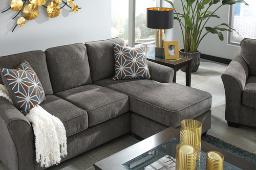 Elton Fabric Reversible Sectional Queen Sofa Bed Slate Grey