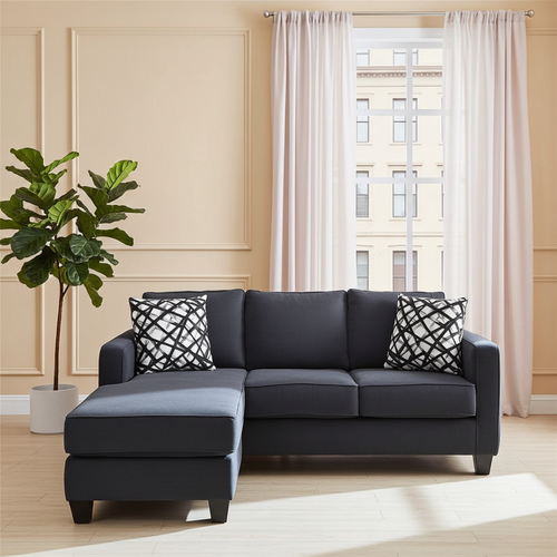 Planet Fabric Reversible Sectional Queen Sofa Bed