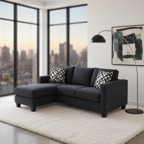 Planet Fabric Reversible Sectional Queen Sofa Bed