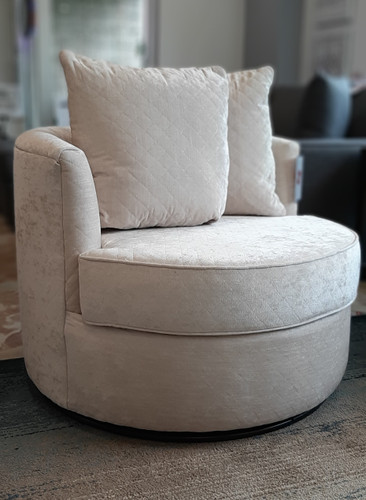 Orbit Fabric Swivel Chair Pearl