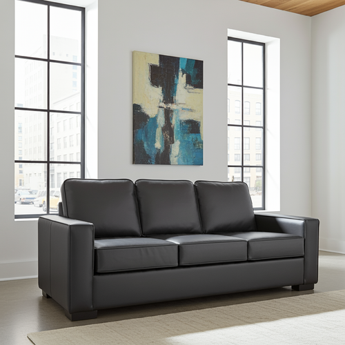 Nordel Genuine Leather Sofa Black