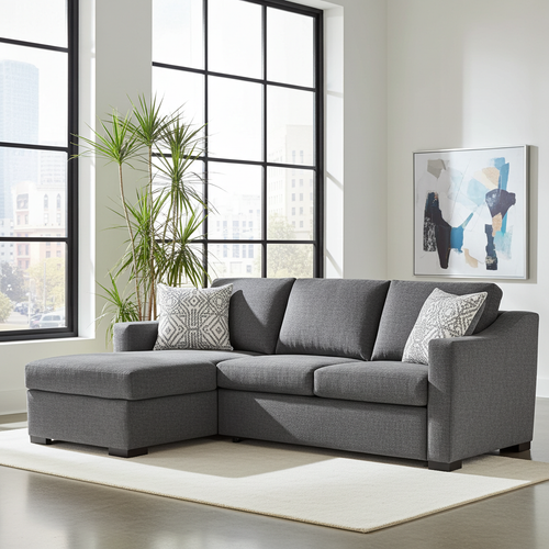 Allen Fabric LHF Sofa Bed Sectional with Storage Charcoal Allen Fabric LHF Sofa Bed Sectional with Storage Charcoal