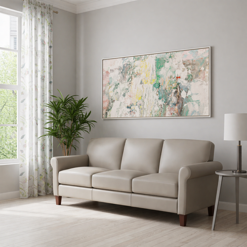 Linden Genuine Leather Sofa Stone