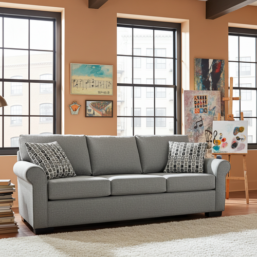 Flash Fabric Queen Sofa Bed Grey