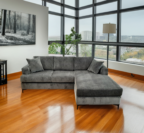 Tomas Fabric Loveseat with RHF Chaise Sectional