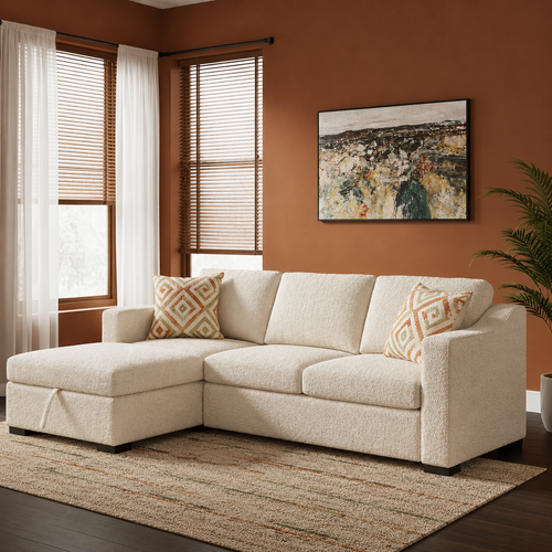 Allen Fabric LHF Sofa Bed Sectional with Storage