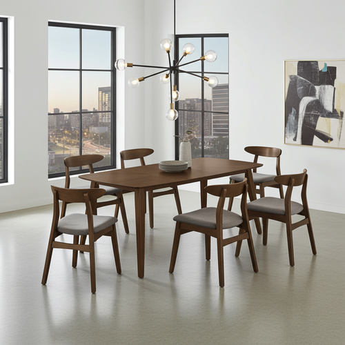 Rory 7 Piece Dining Set Walnut