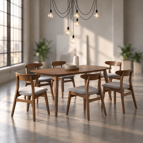 Rory 7 Piece Dining Set Walnut