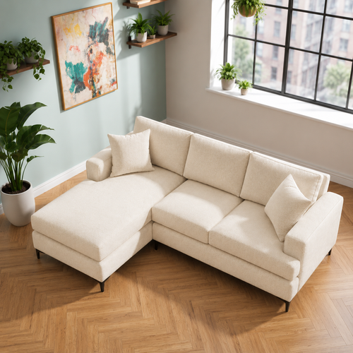 Tomas Fabric Loveseat with LHF Chaise Sectional