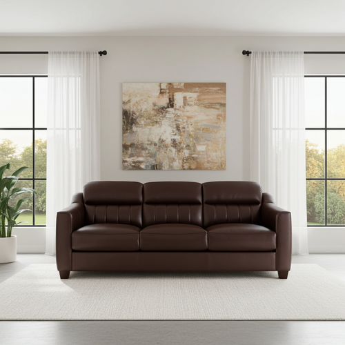 Uptown Genuine Leather Sofa Chestnut