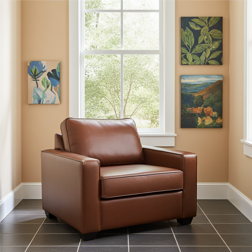 Nordel Genuine Leather Chair Saddle