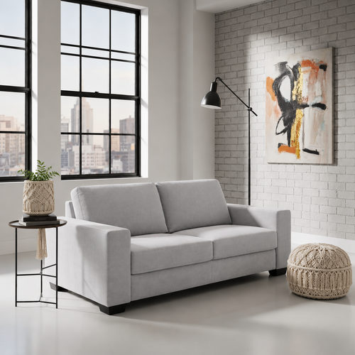 Lacey Fabric Sofa Light Grey