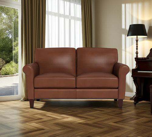 Linden Genuine Leather Loveseat Pecan