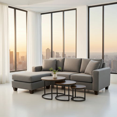 Arora Fabric Reversible Sectional Penelope Slate