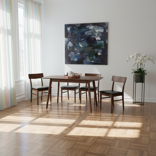 Rome 5 Piece Dining Set Walnut