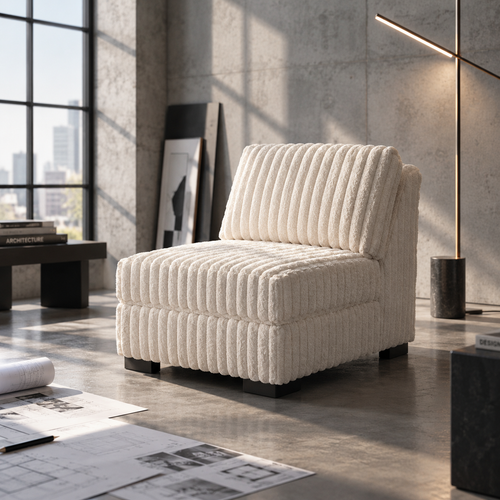 Cabo Fabric Armless Chair with Storage